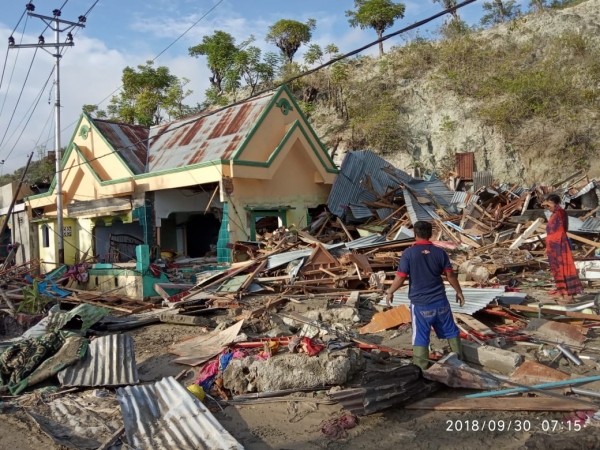 인도네시아 지진 쓰나미 피해상황. 사진제공=월드비전