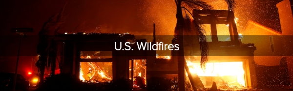 ‘U.S wildfires' 기금 사진. 미국 복음주의 루터교회 홈페이지 갈무리