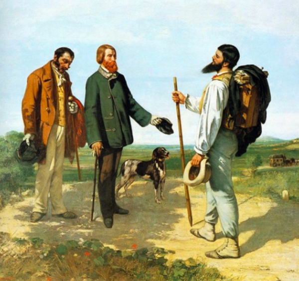 구스타프 쿠르베, '안녕하세요 쿠르베 씨' 1854, 몽펠리에 파브르박물관출처: 네이버블로그 esso