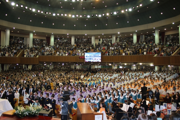 21일 여의도순복음교회에서 열린 2019 한국교회 부활절연합예배. 정세민 기자
