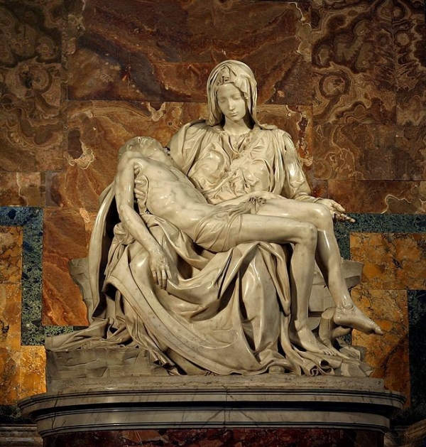 피에타(Pietà), 1498-1499, 대리석, 203cm, 바티칸 성베드로 대성당