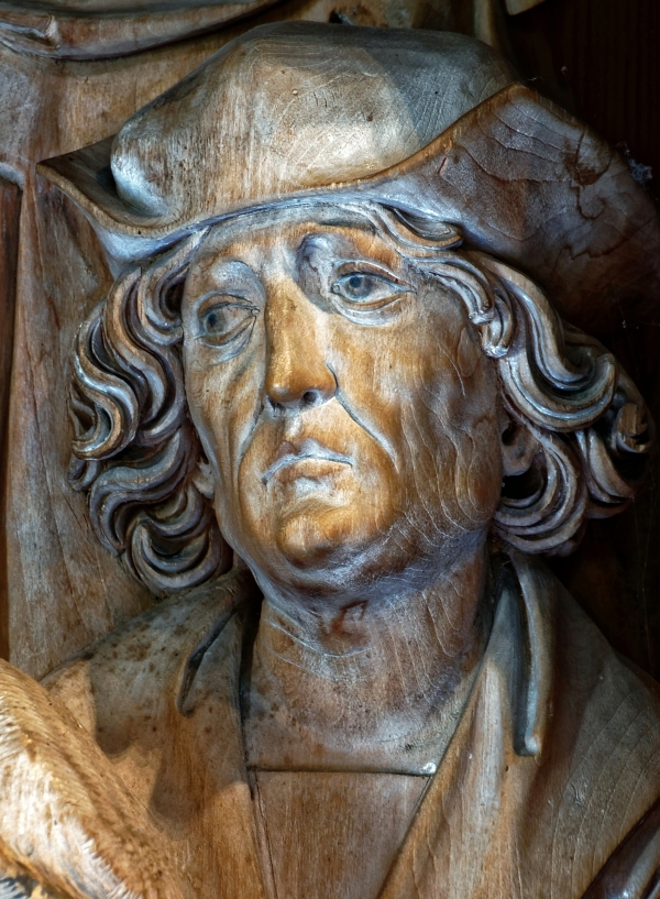 틸만 리멘쉬나이더의 자화상, 1505-1508, 크레글링겐 마리아제단 세부, 크레글링엔