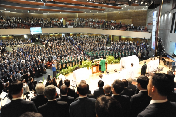 명성교회 세습으로 인해 세간의 이목이 집중됐던 103회 총회 모습.