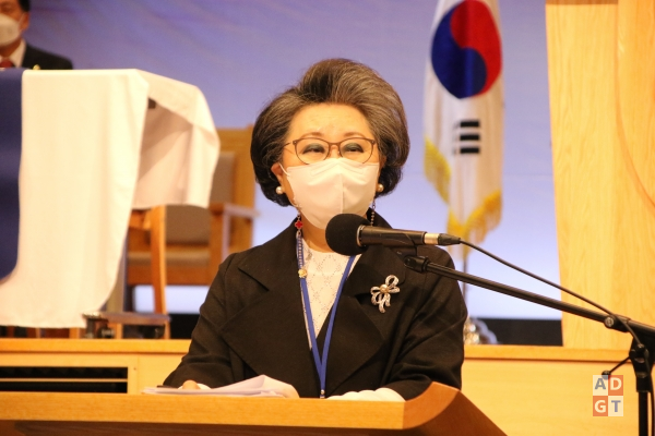총회 선거관리위원회 위원장 김순미 장로. 이신성 기자
